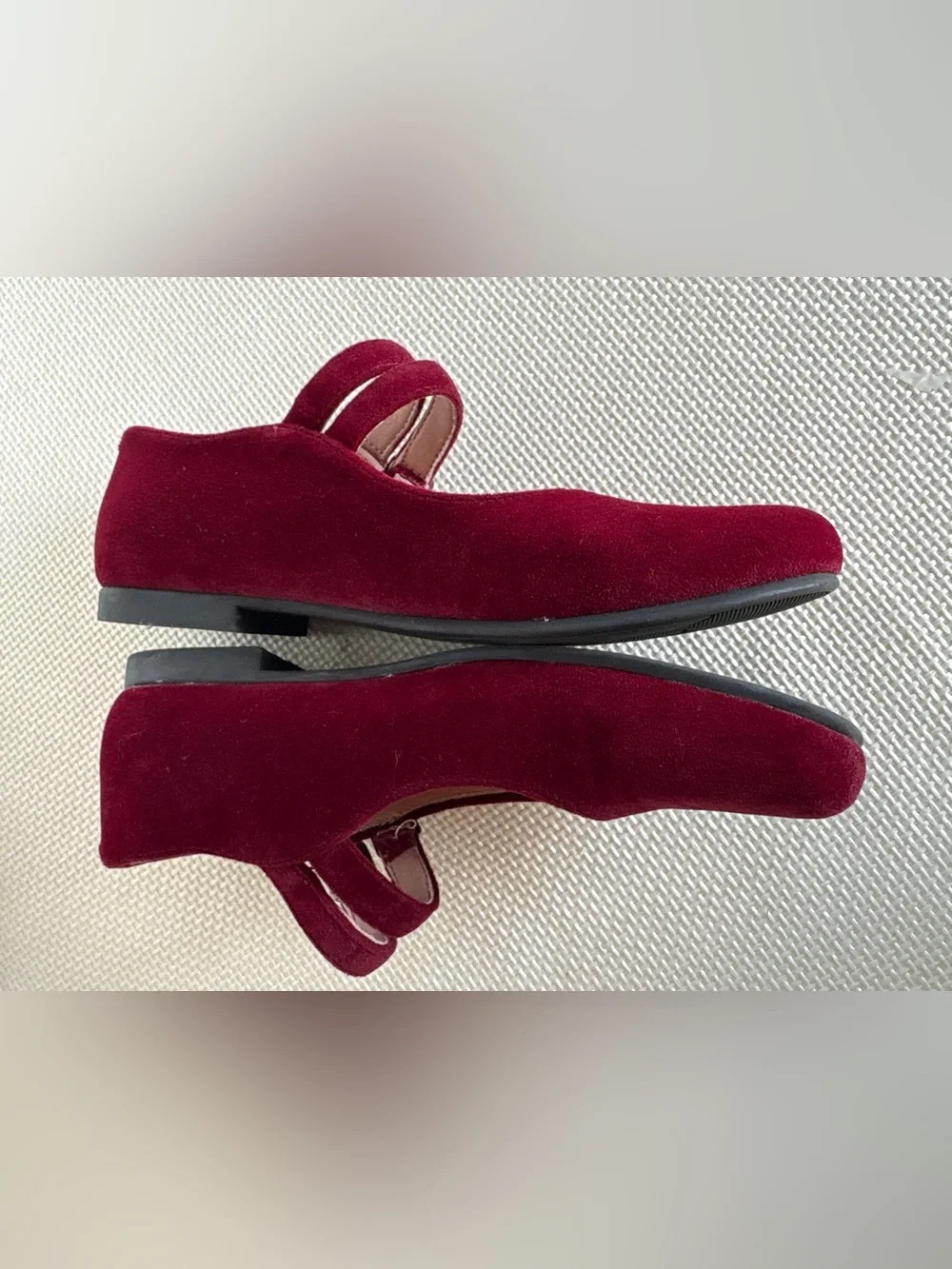 Christie & Jill Girls Size 3 Mary Jane Maroon Velvet Shoes Fancy Dress